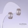Xuping Earrings, length 14mm, thickness 6mm rhodium