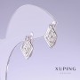 Xuping Earrings, 16mm long, 9mm thick, rhodium