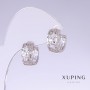 Sale! Xuping Earrings, length 14 mm, thickness 6.5 mm, rhodium