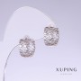 Discount! Xuping Earrings, 13mm length, 7mm thickness, rhodium-plated