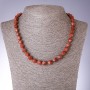 Aventurine bead necklace 'Golden Sand' (synthetic), faceted, 8×10 mm diameter, 48 cm length
