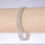 Crystal bracelet 'White', width 11mm, length 19cm 'Silver'