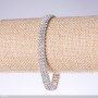 Three-row crystal bracelet 'white', width 7 mm, length 19 cm 'silver'