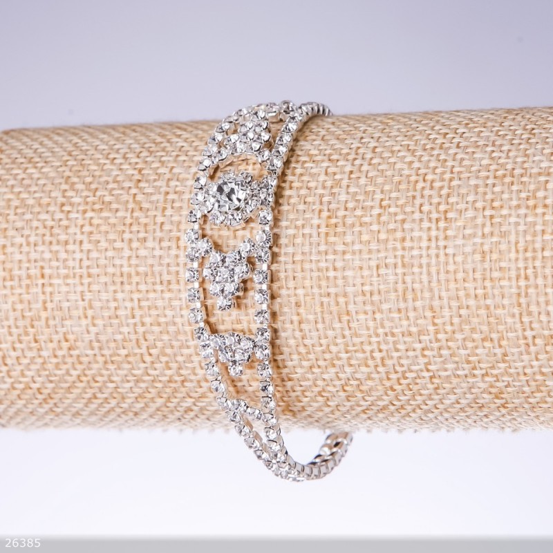 White crystal bracelet, width 15mm, length 19cm 'silver'
