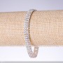 Three-row rhinestone bracelet 'Chameleon', width 7mm, length 19cm 'Silver'