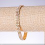 Three-row rhinestone bracelet 'Chameleon', width 7mm, length 19cm 'gold'