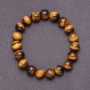 Bracelet made of natural Tiger's Eye on elastic, 12mm bead diameter, 18 cm circumference