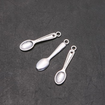 Spoon Pendant Fittings, 6 mm diameter, 2.5 cm length, inner diameter 1.75 mm, packaging 20 g, 34 pcs (±)