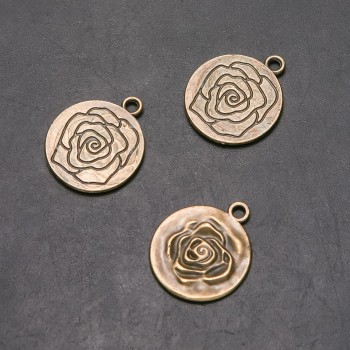 Rose Pendant Findings d2mm L6mm in-d, 4mm packaging 6 pcs (+ -)