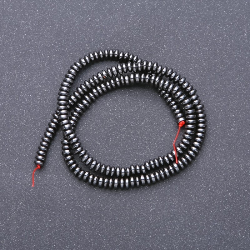 Hematite Beads, Smooth Rondelle, Diameter 4×2 mm, Length 40 cm ±