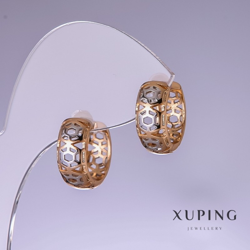 Discount! Xuping earrings 11×7mm rhodium, 18k gold plating