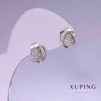 Xuping Rhodium Earrings 9x10mm