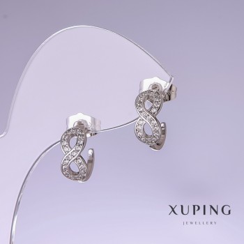 Discount! Xuping Infinity Earrings Rhodium 13×5mm