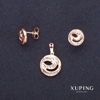 Discount! Xuping earrings and pendant, 13x15 mm and 12 mm, 18k gold plating