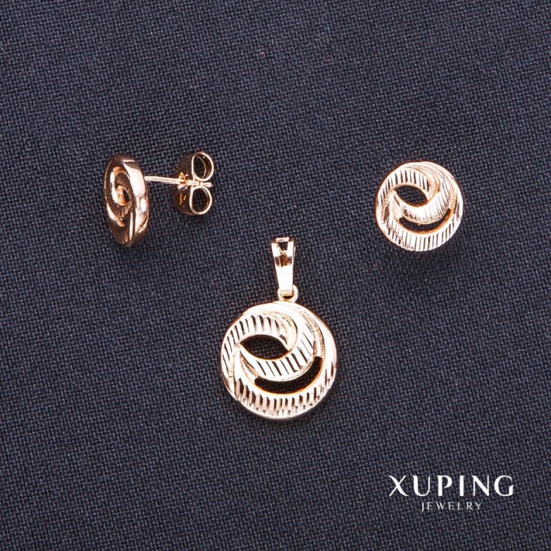 Discount! Xuping earrings and pendant, 13x15 mm and 12 mm, 18k gold plating