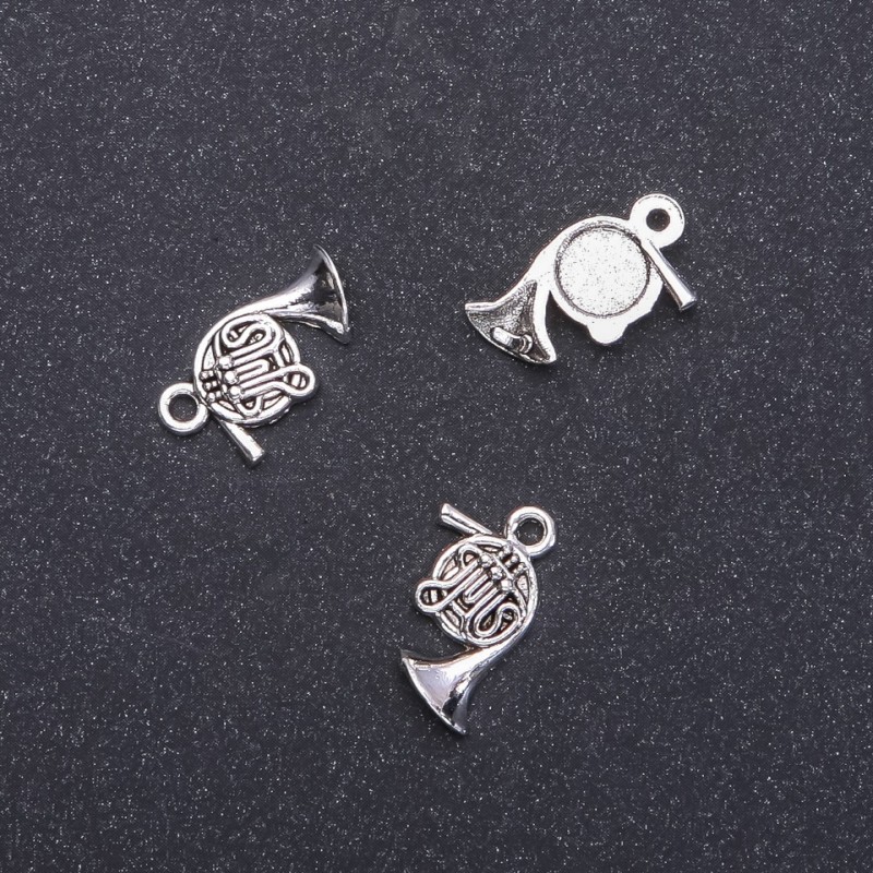 Pendant hardware 'French Horn Tube', 16 mm diameter, 12 mm length, 1.8 mm diameter, packaging 20 g, 26 pcs. (+ -)