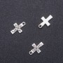 Pendant Findings Cross with Flower, diameter 12 mm, length 18 mm, inner diameter 1.8 mm, packaging 28 pcs (±)