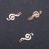 Pendant hardware 'Treble Clef' gold with white enamel, diameter 9 mm, L2m in-, diameter 1.7 mm packaging 9 pcs. (+ -)