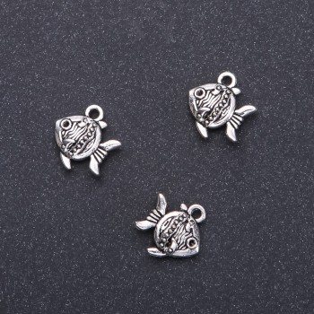 Pendant hardware 'Fish', diameter 14 mm, length 15 mm, packaging 20 g, 11 pcs. (+ -)