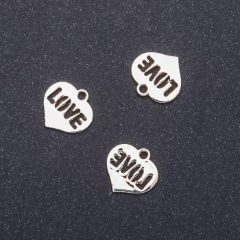 Pendant hardware Heart 'Light Gold', diameter 16 mm, length 15 m in-dmm packaging 12 pcs. (+ -)