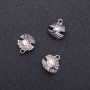 Pendant Findings 'Pearl' Silver, 13 mm diameter, 15 mm length, in-dmm packaging 9 pcs (+/-)