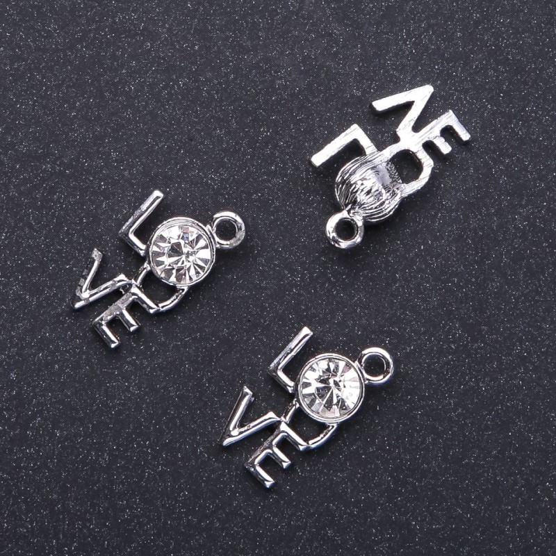 LOVE Pendant Findings, diameter 12 mm, L2m in-d, 3 mm packaging 8 pcs (+ -)