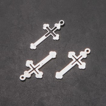 Cross Pendant Findings, diameter 15 mm, length 28 mm, inner diameter 1.4 mm, packaging 20 g, 30 pcs. (+ -)