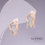 Sale! Xuping Earrings with White Rhinestones 14x9mm Rhodium, 18k Gold Plating