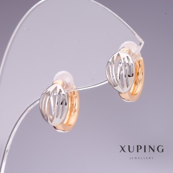 Sale! Xuping Earrings 12x7 mm Rhodium, 18K Gold Plating