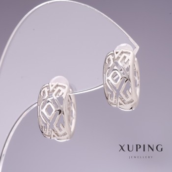Discount! Xuping 7x14mm Rhodium Earrings