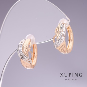 Xuping Earrings 15x7 mm Rhodium, 18K Gold Plating