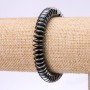 Flat hematite rondel disk bracelet, diameter 10x3.5 mm, length 18 cm on elastic