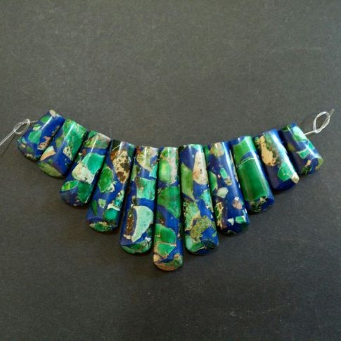 Variscite Beads on Thread 15-40 mm, length 4 cm