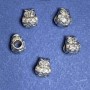 Sale! Bead insert findings, 11×9 mm diameter, inner diameter 4.5 mm, faceted 20 ga. +/- 9 pcs