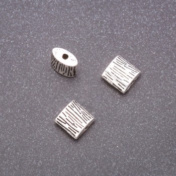 Bead insert hardware Square 'Bark', diameter 8×8 mm, diameter in-1, 35 mm fac., 20 g +/- 18 pcs