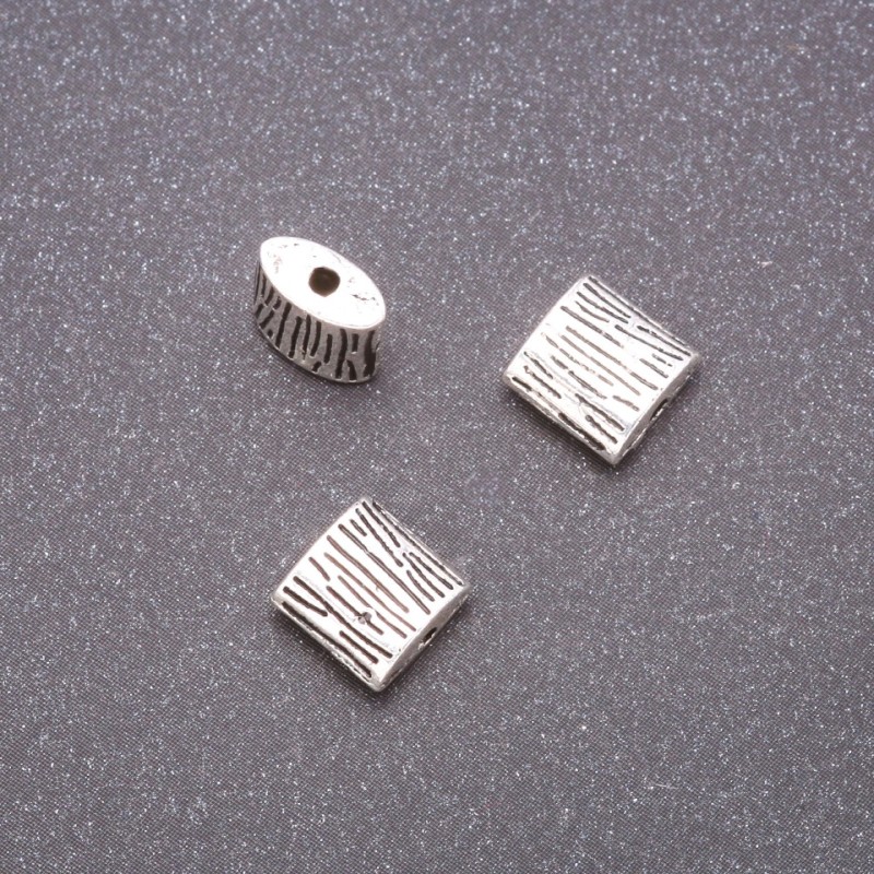 Bead insert hardware Square 'Bark', diameter 8×8 mm, diameter in-1, 35 mm fac., 20 g +/- 18 pcs
