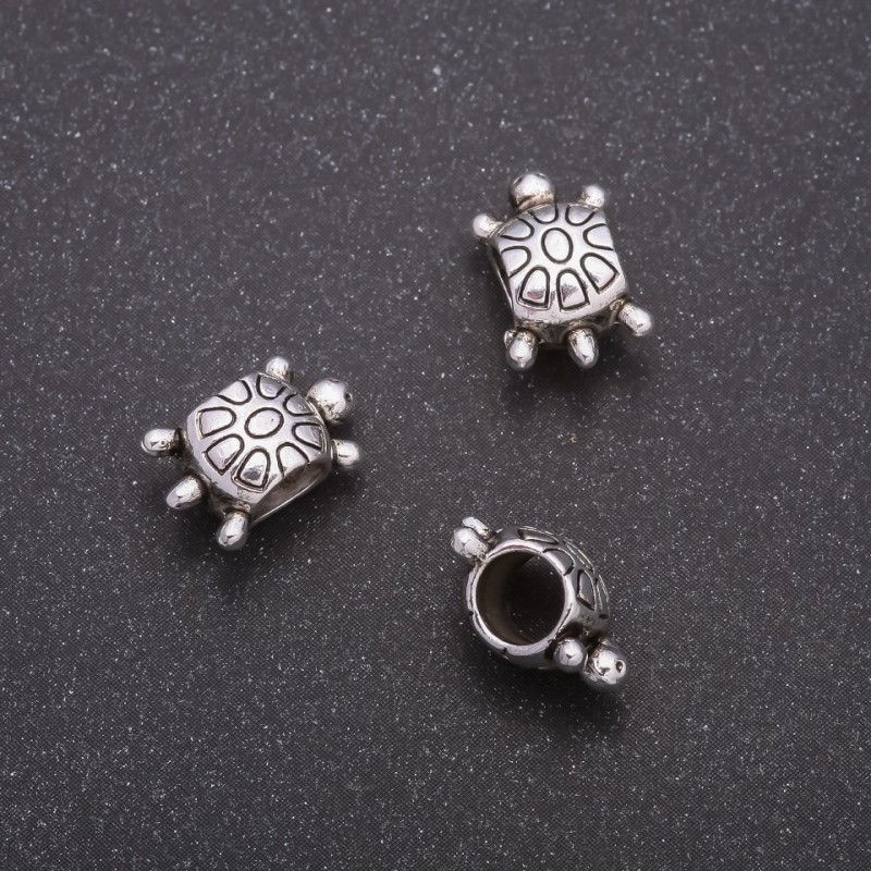Bead insert Turtle, 12x8mm diameter, inner diameter 5mm, packaging 20g ± 21 pcs