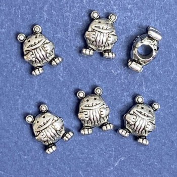 Sale! Frog Bead Findings 10x14mm, hole diameter 5mm, 20 g +/- 8 pcs