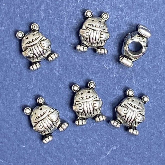 Sale! Frog Bead Findings 10x14mm, hole diameter 5mm, 20 g +/- 8 pcs