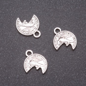Discount! Coin pendant hardware, diameter 12x15 mm, inner diameter 1.7 mm, packaging 20 g, ± 24 pcs