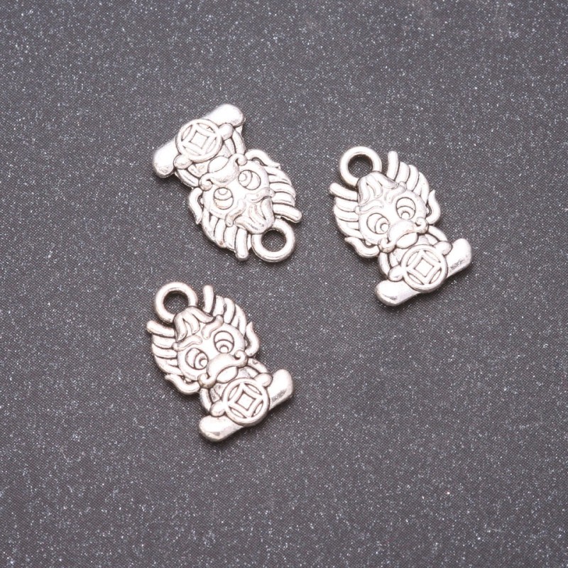 Dragon Pendant Hardware, 15x10 mm, 20 mm outer diameter, 22 pcs
