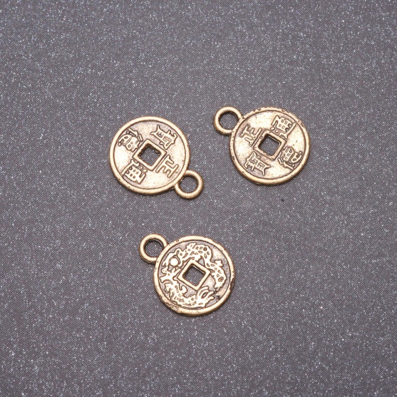 Bronze Coin Pendant Findings, diameter 10×13 mm, packaging 20 g ± 52 pcs