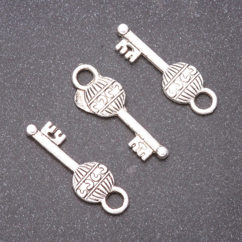 Key Pendant Hardware, 17x9 mm, bore 3 mm, weight 20 g, ±19 pcs