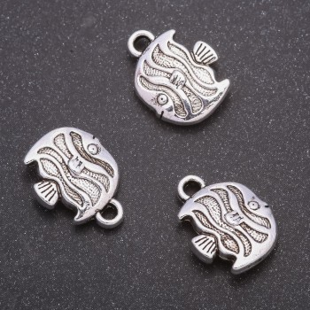 Findings Fish Pendant, 17x13mm diameter, diameter in mm packaging 20g +/- 8pcs