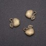Bronze Apple Pendant, 11×11 mm, bore 1.5 mm, pack size 20 g ± 24 pcs