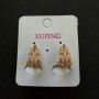 Earrings Xuping Gold-Plated Leaves 18K with White Stones 17x11 mm