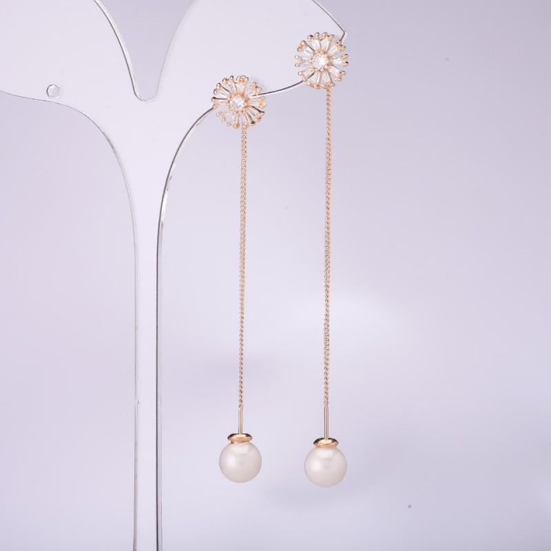 Long stud earrings, 925 Majorca series, 10 mm diameter, 80 mm length, gold plated