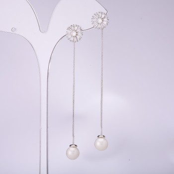 Long stud earrings, 925 Majorca series, 10 mm thick, 80 mm long