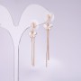 Long earrings, 925 Series 'Butterflies', 10 mm thick, 53 mm long, gold-plated