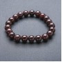 Garnet Bracelet, natural stone smooth bead, 10mm diameter ±, length 18cm ± (stretch)